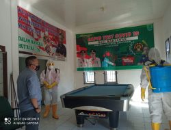Putus penyebaran Virus Covid-19, Sekretariat PWI Muba disemprot Disinfektan