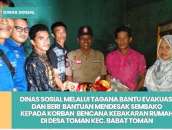Dinsos Muba Salurkan Bantuan ke Korban Kebakaran Desa Toman