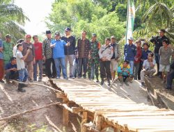 Pj Bupati Apriyadi Tinjau Jembatan Ambruk Akibat Longsor