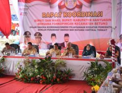 Bupati dan Wabup Banyuasin kembali Hadiri Rakor, di kecamatan Betung